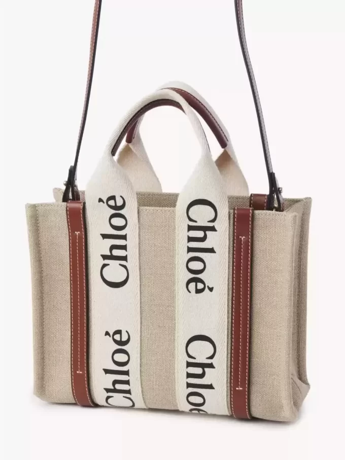 Piccola borsa tote Woody in lino Piccola borsa tote Woody in lino