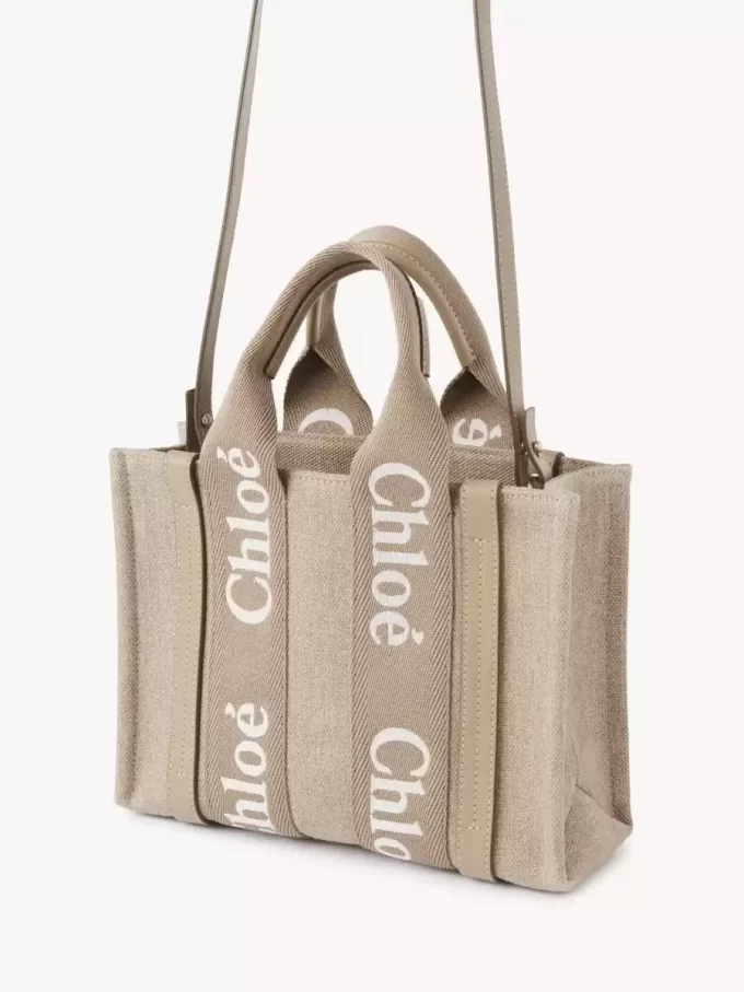 Piccola borsa tote Woody in lino Piccola borsa tote Woody in lino