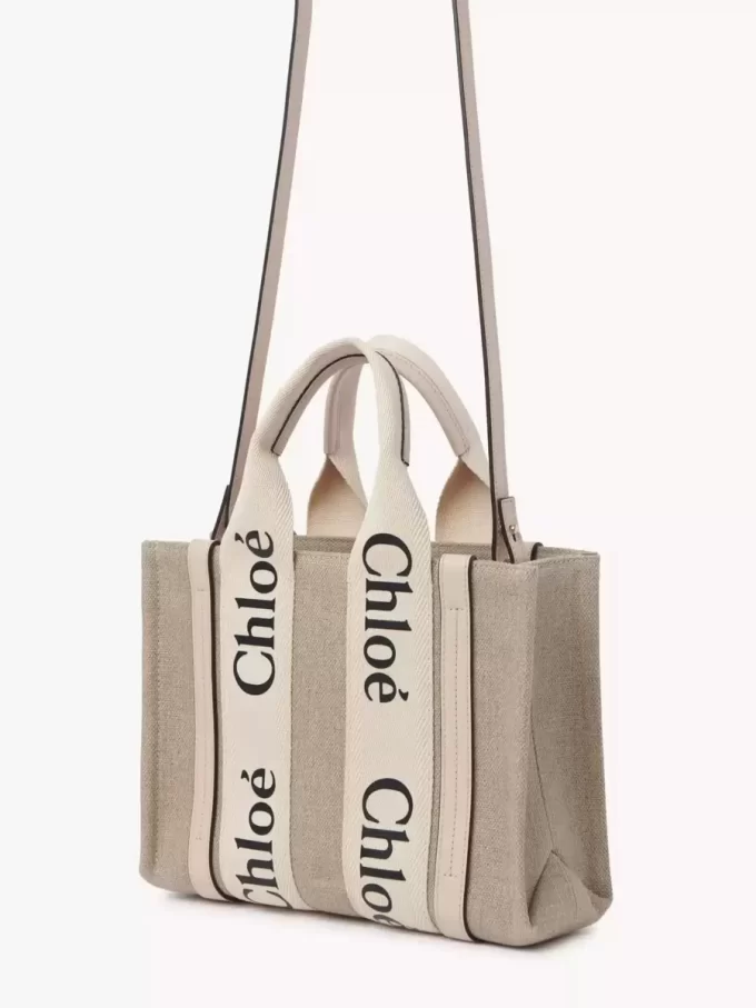Piccola borsa tote Woody in lino Piccola borsa tote Woody in lino