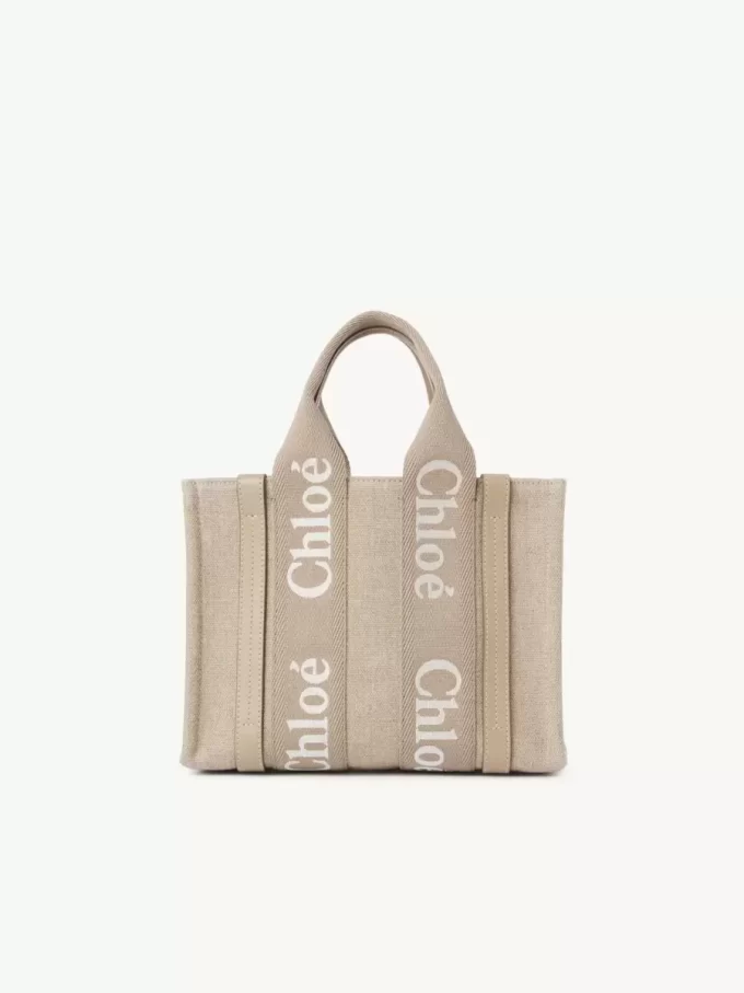 Piccola borsa tote Woody in lino Piccola borsa tote Woody in lino