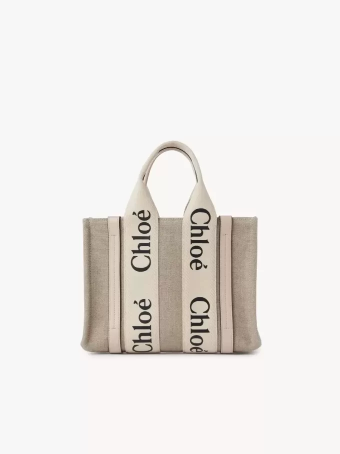 Piccola borsa tote Woody in lino Piccola borsa tote Woody in lino
