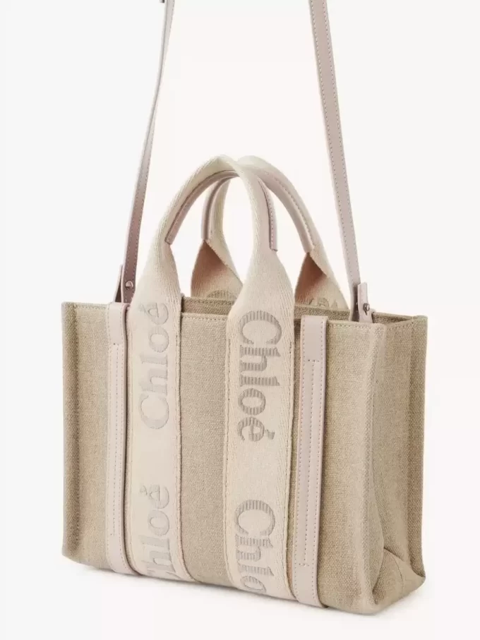 Piccola borsa tote Woody in lino Piccola borsa tote Woody in lino