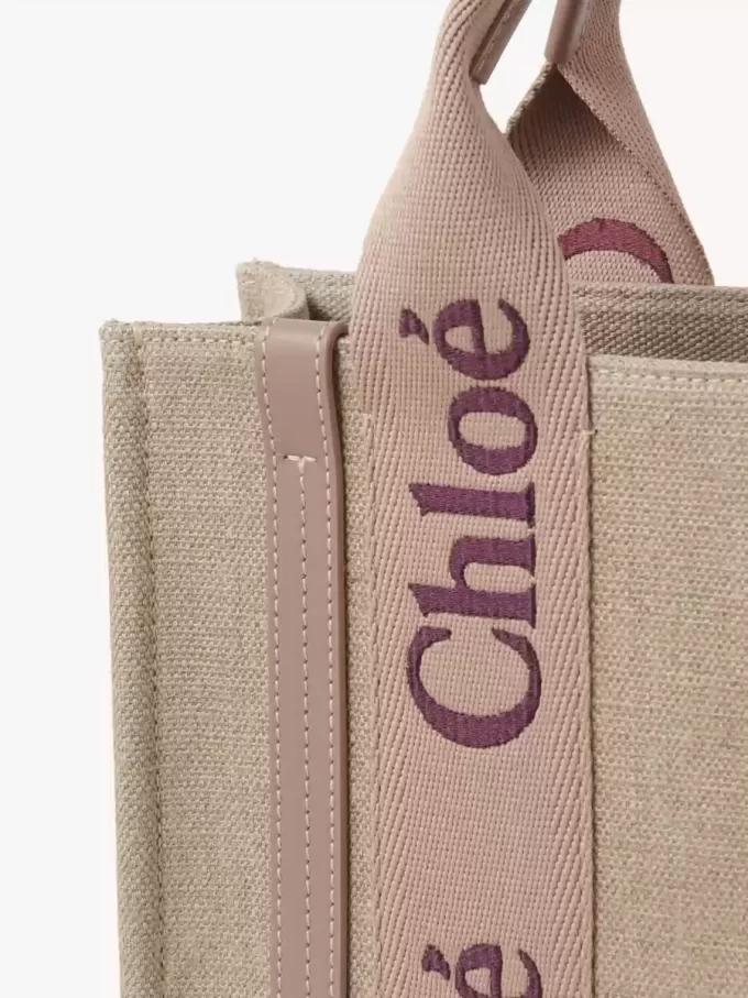 Piccola borsa tote Woody in lino Piccola borsa tote Woody in lino