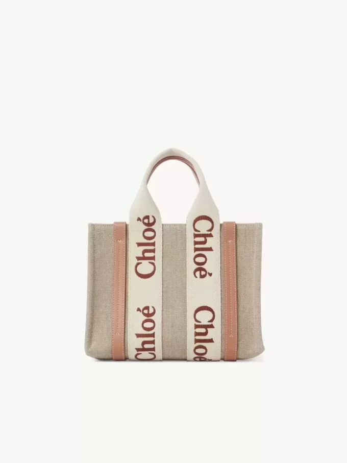 Piccola borsa tote Woody in lino Piccola borsa tote Woody in lino