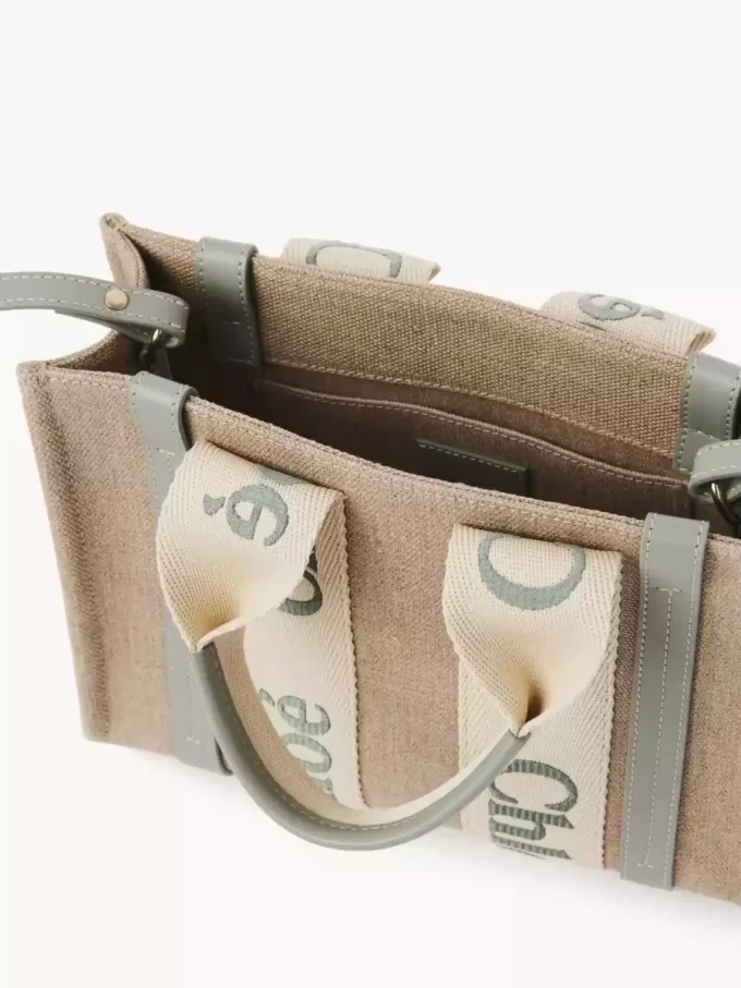 Piccola borsa tote Woody in lino Piccola borsa tote Woody in lino