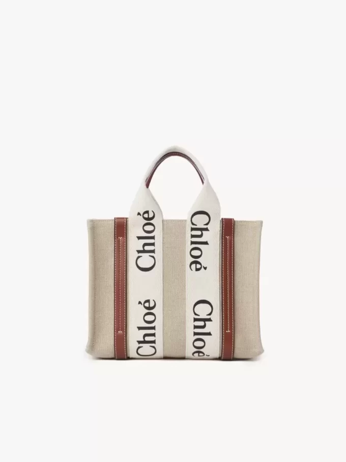 Piccola borsa tote Woody in lino Piccola borsa tote Woody in lino