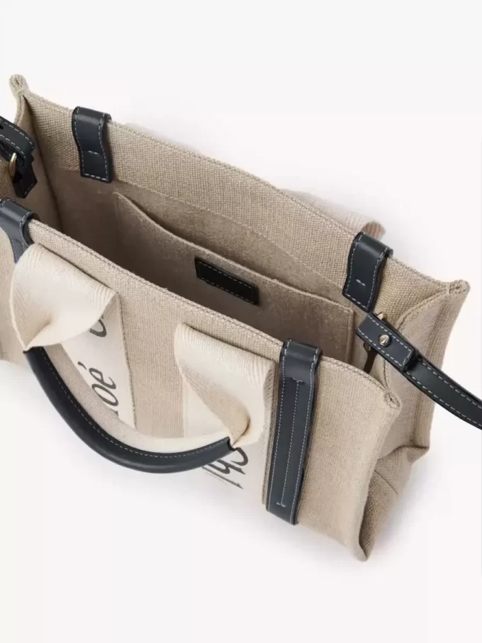 Piccola borsa tote Woody in lino Piccola borsa tote Woody in lino