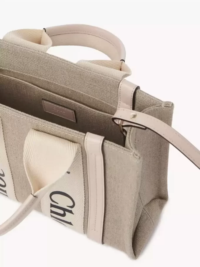 Piccola borsa tote Woody in lino Piccola borsa tote Woody in lino