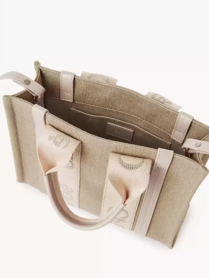 Piccola borsa tote Woody in lino Piccola borsa tote Woody in lino