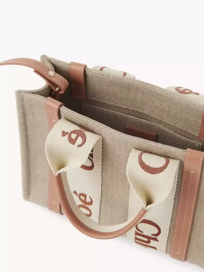 Piccola borsa tote Woody in lino Piccola borsa tote Woody in lino