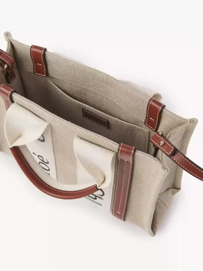 Piccola borsa tote Woody in lino Piccola borsa tote Woody in lino