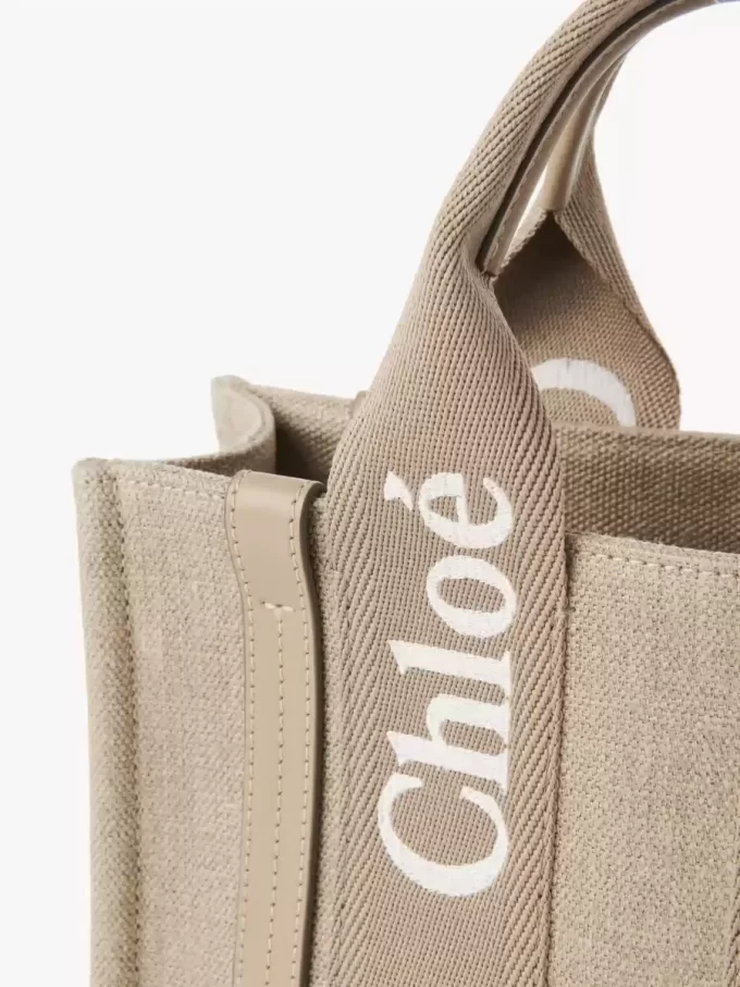 Piccola borsa tote Woody in lino Piccola borsa tote Woody in lino
