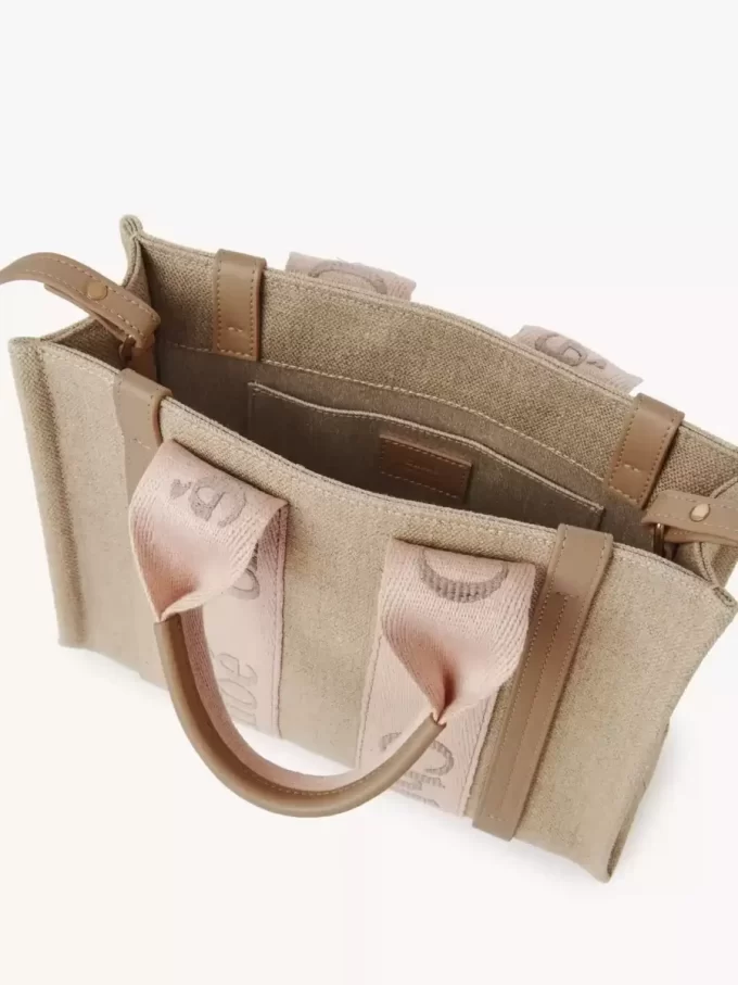 Piccola borsa tote Woody in lino Piccola borsa tote Woody in lino