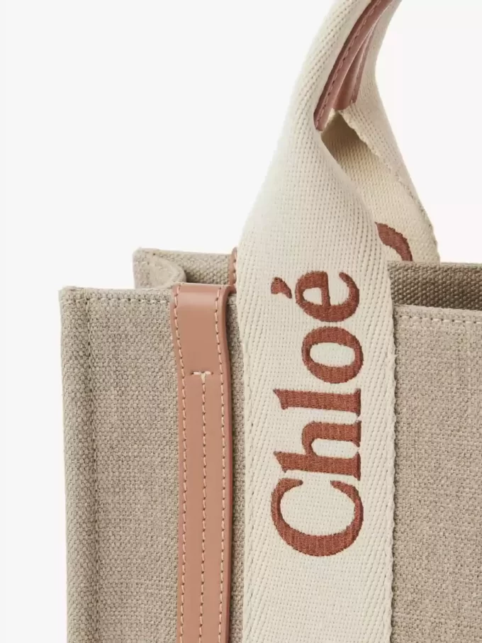 Piccola borsa tote Woody in lino Piccola borsa tote Woody in lino