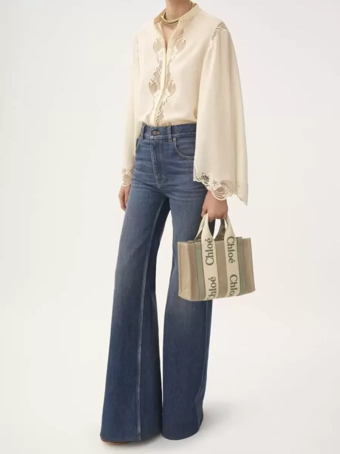 Piccola borsa tote Woody in lino Piccola borsa tote Woody in lino