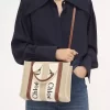 Piccola borsa tote Woody in lino Piccola borsa tote Woody in lino