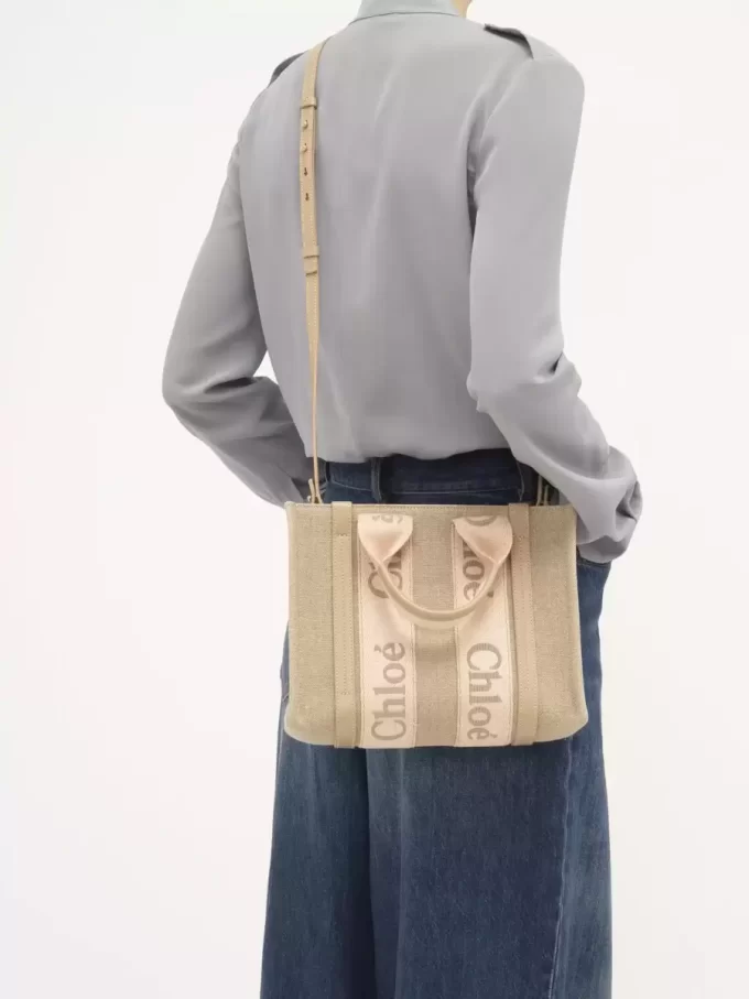 Piccola borsa tote Woody in lino Piccola borsa tote Woody in lino