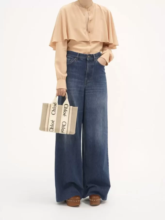 Piccola borsa tote Woody in lino Piccola borsa tote Woody in lino