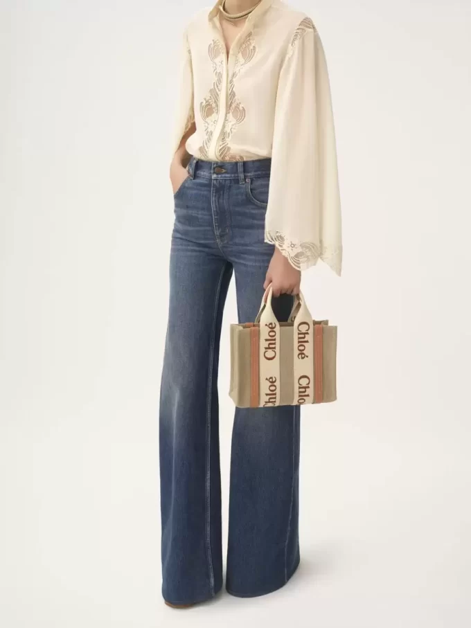 Piccola borsa tote Woody in lino Piccola borsa tote Woody in lino