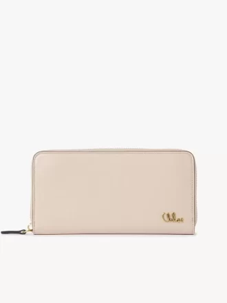 Portafoglio lungo con zip Chloé Iconic in pelle lucida