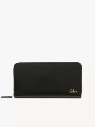 Portafoglio lungo con zip Chloé Iconic in pelle lucida