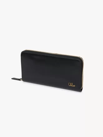 Portafoglio lungo con zip Chloé Iconic in pelle lucida