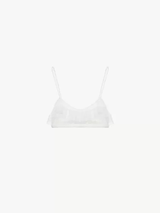 Reggiseno a balze con spalline sottili in pizzo ricamato