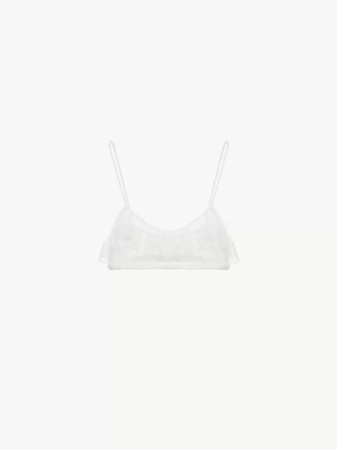 Reggiseno a balze con spalline sottili in pizzo ricamato Reggiseno a balze con spalline sottili in pizzo ricamato