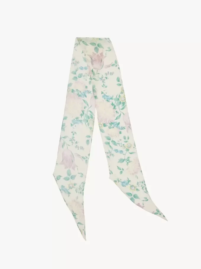 Sciarpa a fascia Chloé Peonies in charmeuse di seta Sciarpa a fascia Chloé Peonies in charmeuse di seta