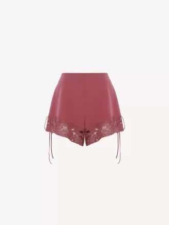 Shorts lingerie in crêpe de chine bordati in pizzo Shorts lingerie in crêpe de chine bordati in pizzo