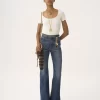 T-shirt aderente con scollo a barchetta in cotone T-shirt aderente con scollo a barchetta in cotone
