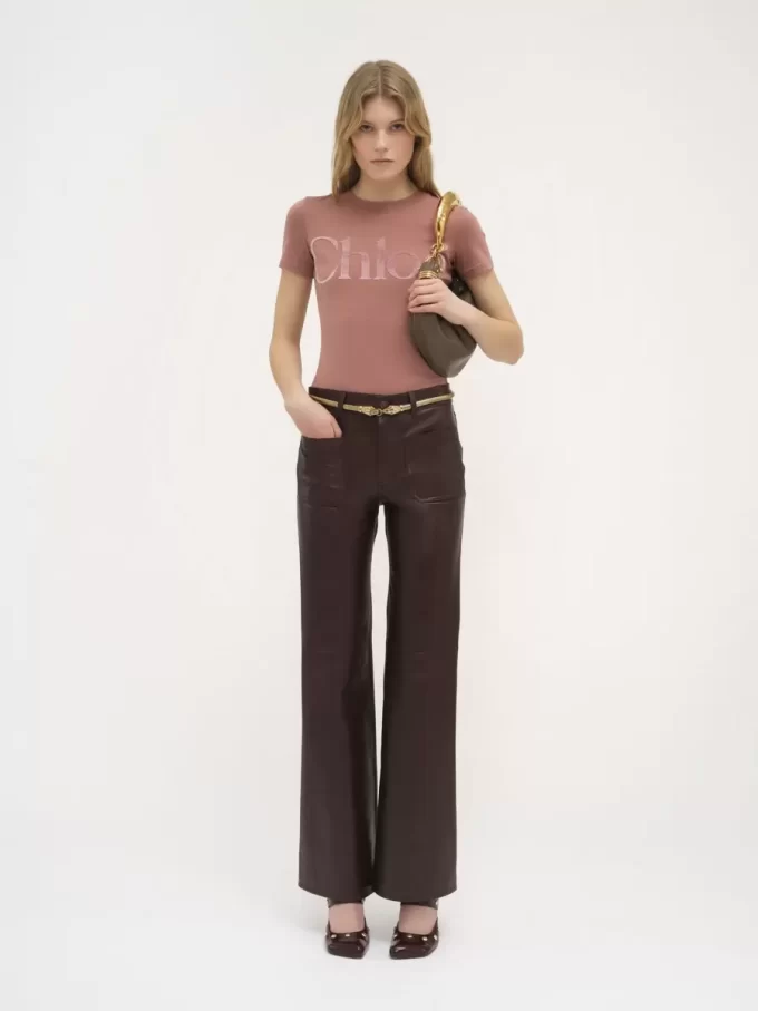 T-shirt aderente in jersey di cotone T-shirt aderente in jersey di cotone