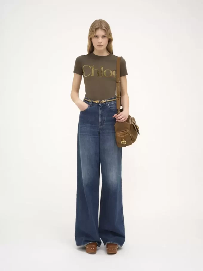 T-shirt aderente in jersey di cotone T-shirt aderente in jersey di cotone