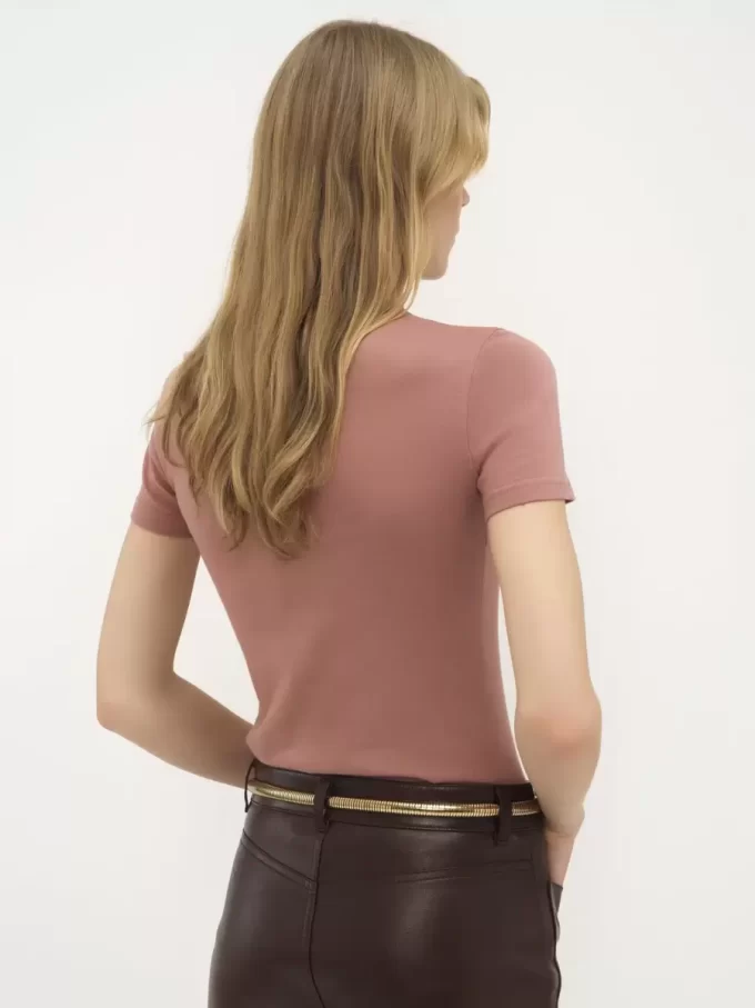 T-shirt aderente in jersey di cotone T-shirt aderente in jersey di cotone