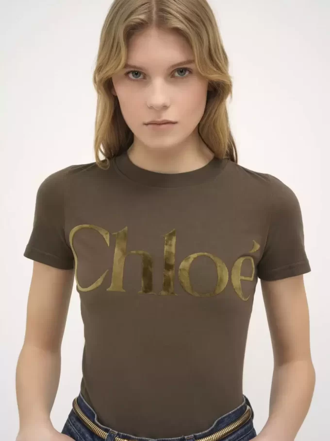 T-shirt aderente in jersey di cotone T-shirt aderente in jersey di cotone