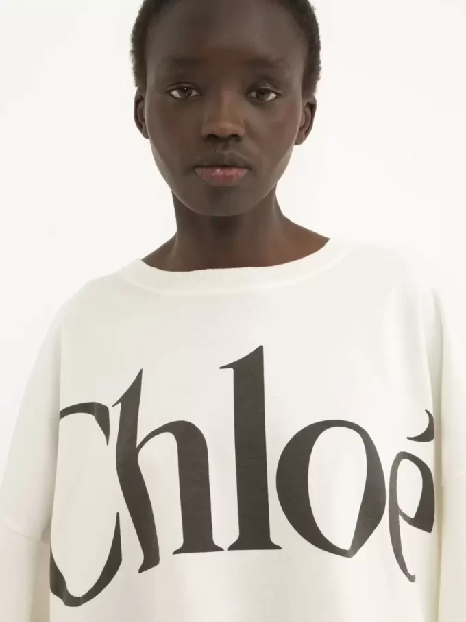 T-shirt corta con logo squadrato in jersey di cotone T-shirt corta con logo squadrato in jersey di cotone