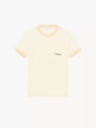 T-shirt girocollo con logo in jersey di cotone