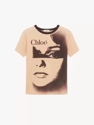 T-shirt girocollo con logo in jersey di cotone