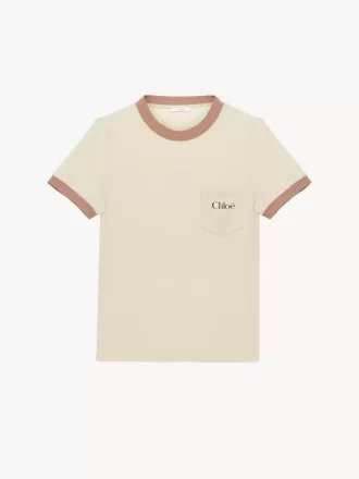 T-shirt girocollo con logo in jersey di cotone