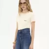 T-shirt girocollo con logo in jersey di cotone T-shirt girocollo con logo in jersey di cotone