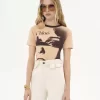 T-shirt girocollo con logo in jersey di cotone T-shirt girocollo con logo in jersey di cotone