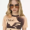T-shirt girocollo con logo in jersey di cotone T-shirt girocollo con logo in jersey di cotone