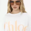 T-shirt oversize con logo corto in jersey di cotone T-shirt oversize con logo corto in jersey di cotone