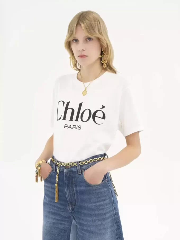 T-shirt oversize con logo in jersey di cotone T-shirt oversize con logo in jersey di cotone