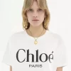 T-shirt oversize con logo in jersey di cotone T-shirt oversize con logo in jersey di cotone