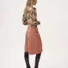 Top a collo alto con bottoni in jersey di lana Top a collo alto con bottoni in jersey di lana
