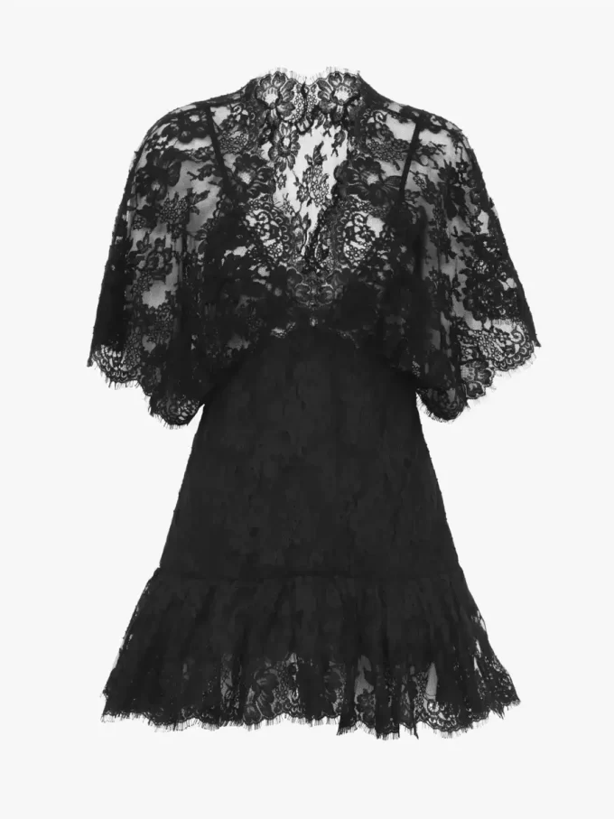 Top aderente con volant in pizzo Top aderente con volant in pizzo