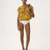 Top con scollo a barca e logo in cotone jacquard Top con scollo a barca e logo in cotone jacquard