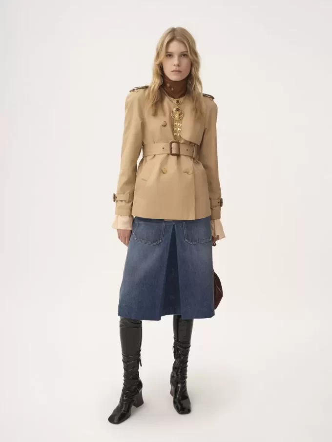 Trench corto in gabardine di cotone Trench corto in gabardine di cotone