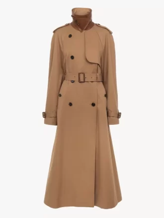 Trench lungo in gabardine di cotone Trench lungo in gabardine di cotone